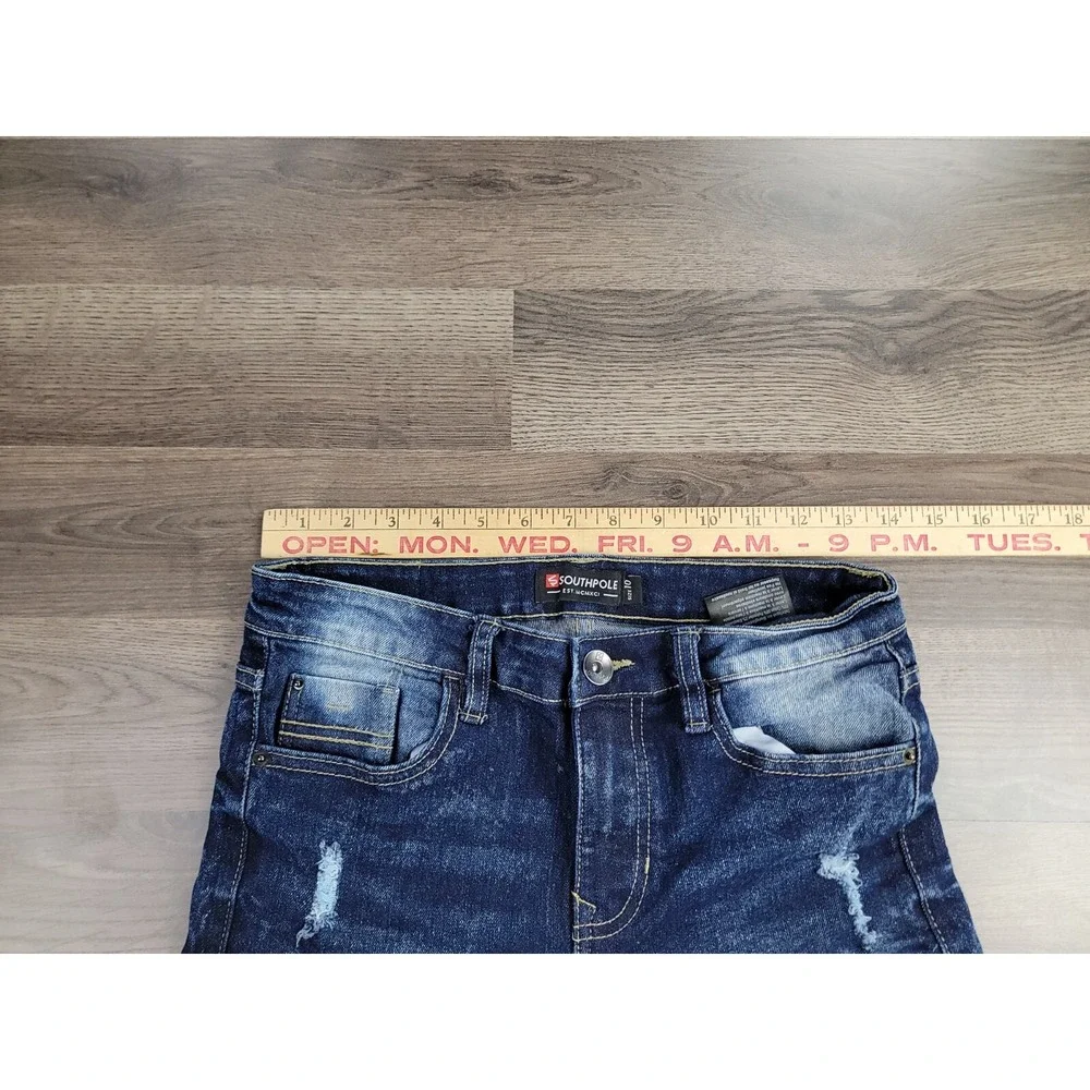 Southpole Jean Shorts Size 10 Dark Wash Y2K Mid Rise Youth Boys Denim Baggy Fit